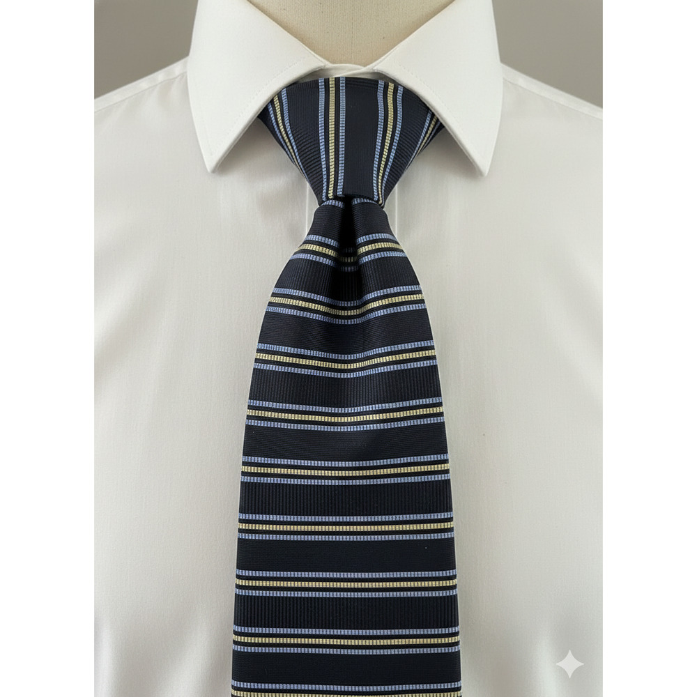 Tommy Hilfiger navy striped silk tie - 58"